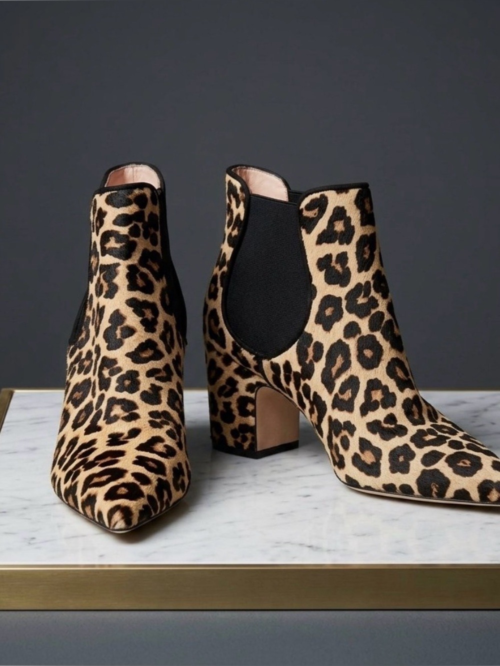 Zara Leopard Print Pointed Toe Booties - Size 38 Euro